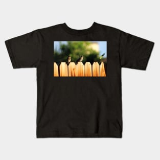 Sparrows on a Fence Kids T-Shirt